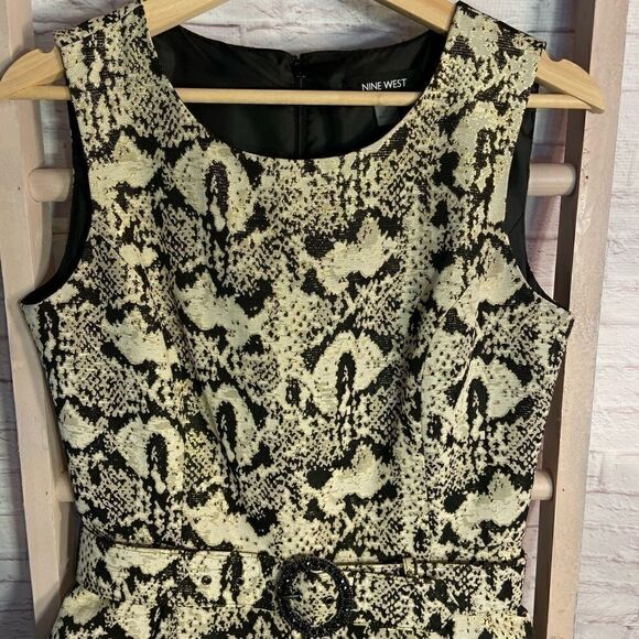 💝 3/$75 Nine West Metallic Fit and Flare Dress - Picture 2 of 7